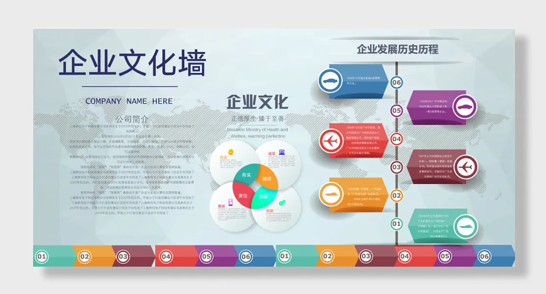 清新简约创意大气高端企业形象墙展板-图巨人