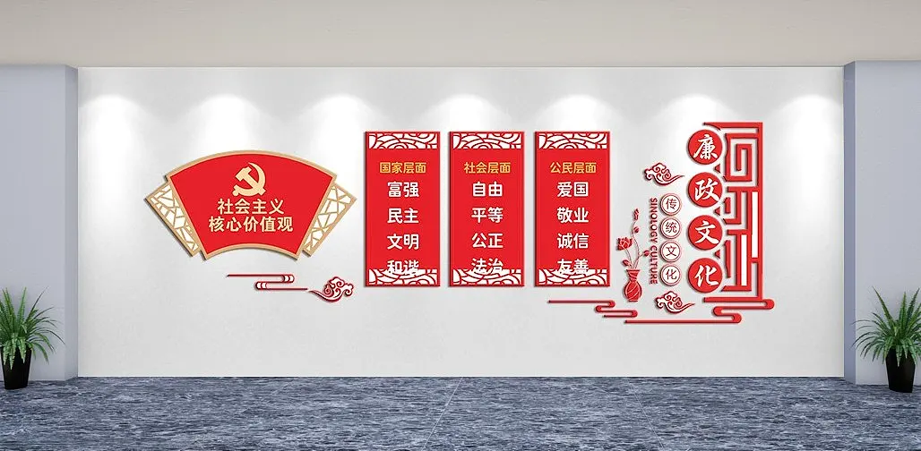 传统文化社会主义核心价值观主题文化墙