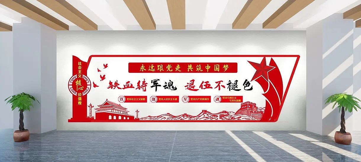 退伍军人文化墙形象墙党建