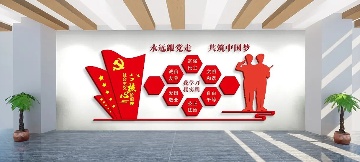 党建文化墙活动室核心价值观