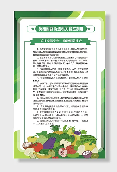 街道机关食堂制度关注食品安全-图巨人