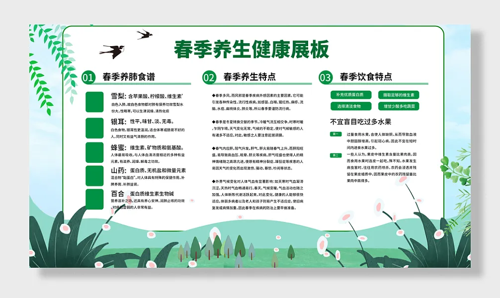 春季健康养生宣传展板-图巨人