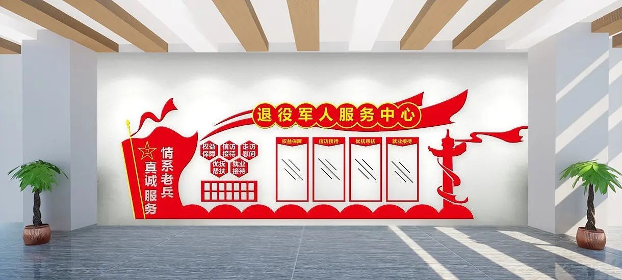 党建文化墙退役军人