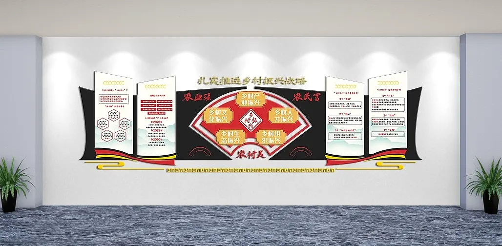 扎实推进乡村振兴战略文化墙