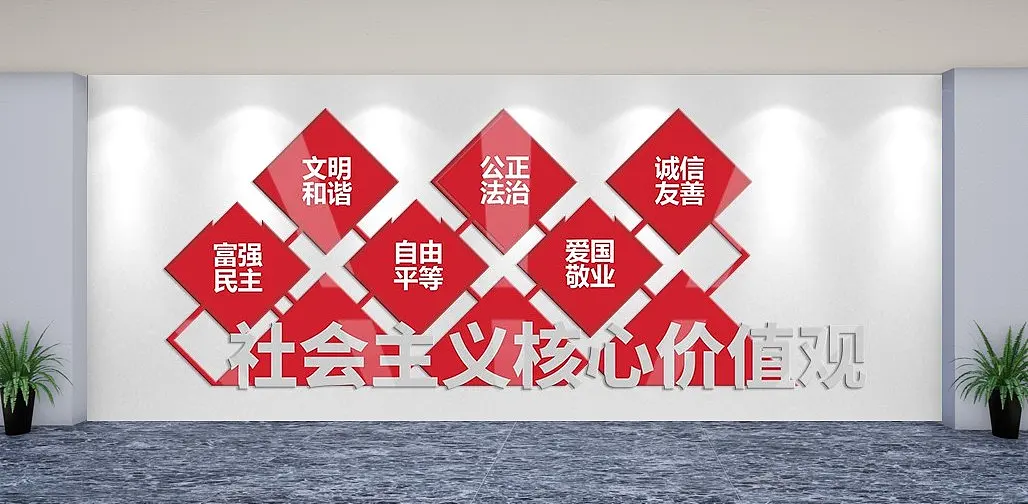 社会主义核心价值观国家社会公民文化墙