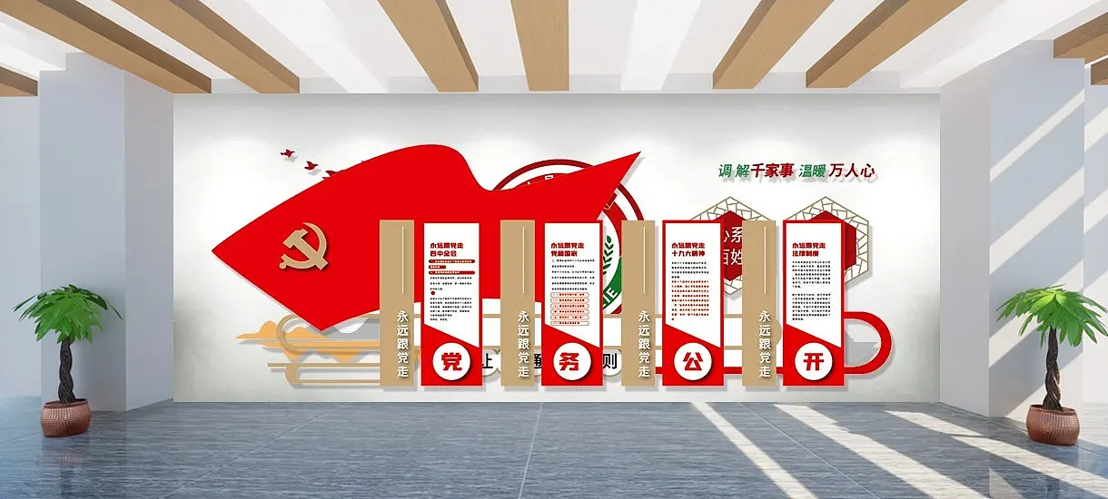 时尚党员活动室文化墙