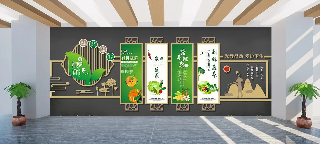 清原创食堂文化墙