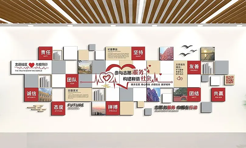 志愿社区主题文化墙党建