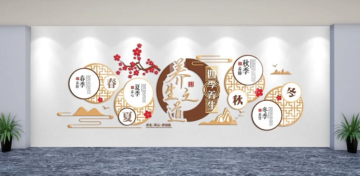 养生之道中医文化文化墙-图巨人