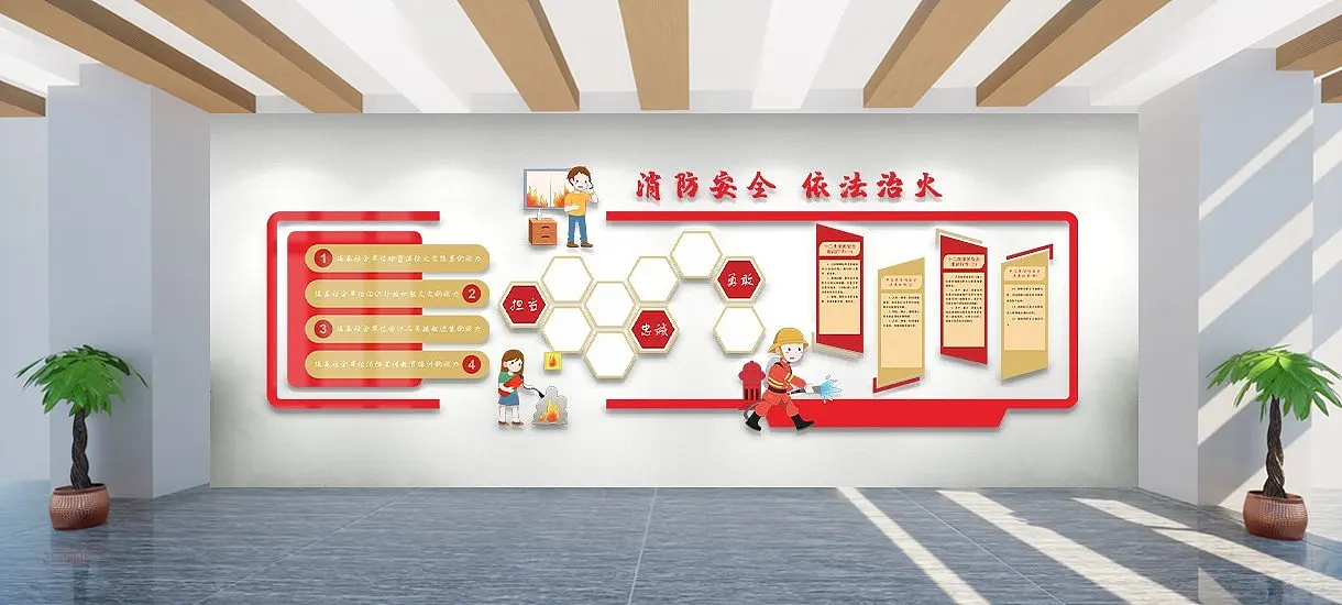 消防安全红色文化墙
