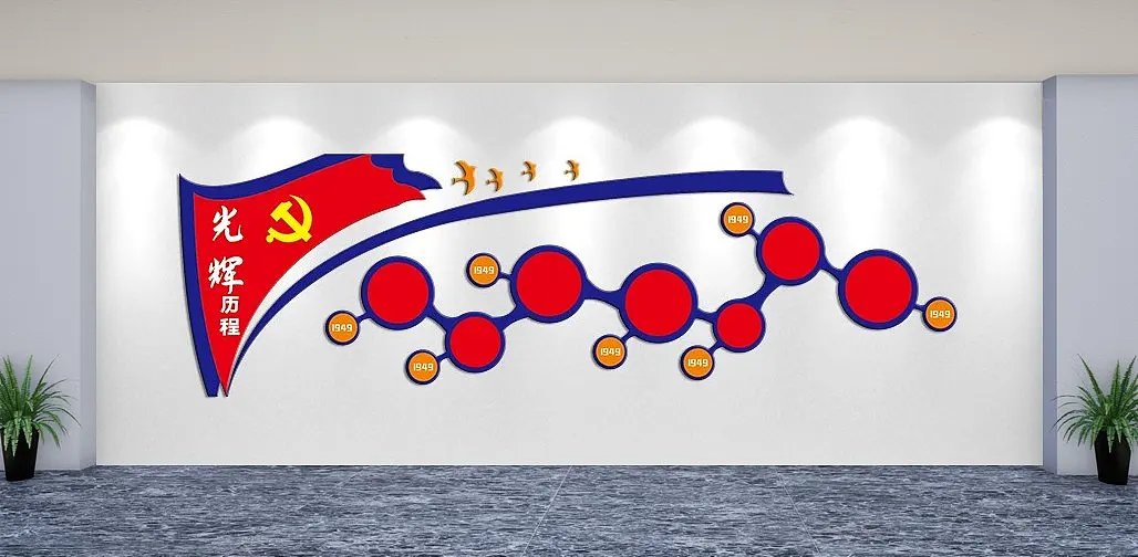 中国共产党光辉历程文化墙主题