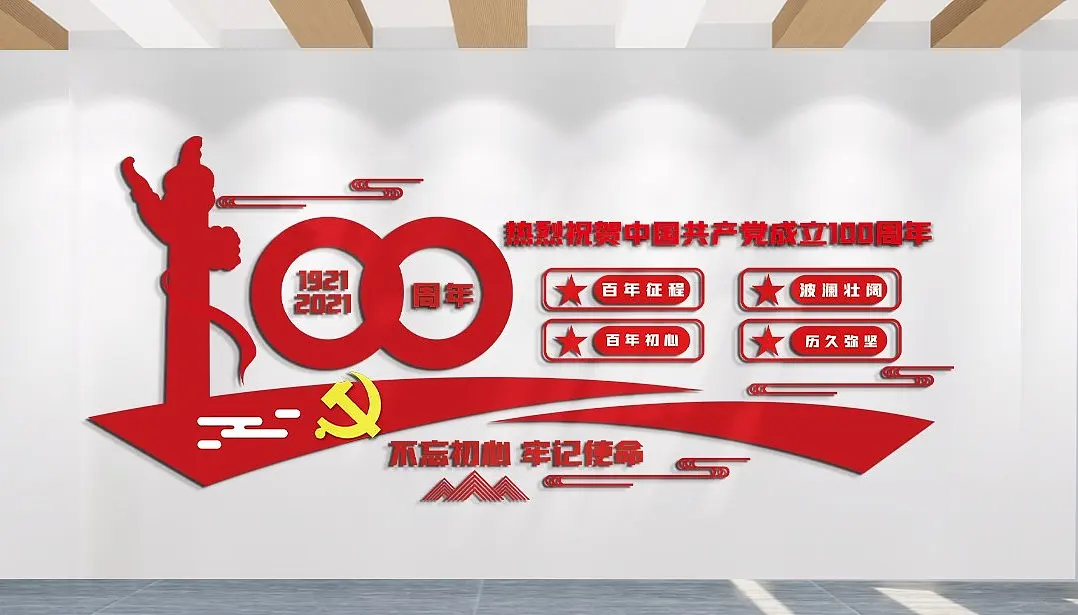 热烈庆祝中国共产党成立周年文化墙党建