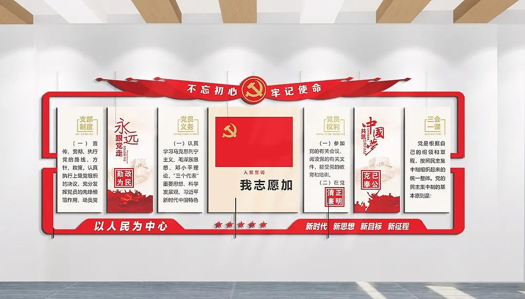 永远跟党走入党誓词文化墙主题