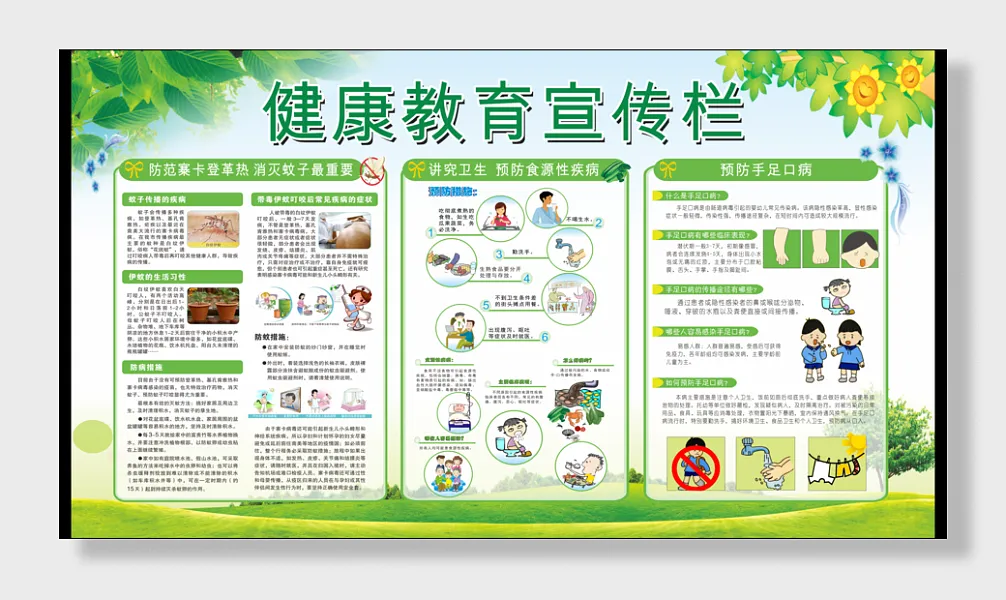 社区健康教育宣传栏展板-图巨人
