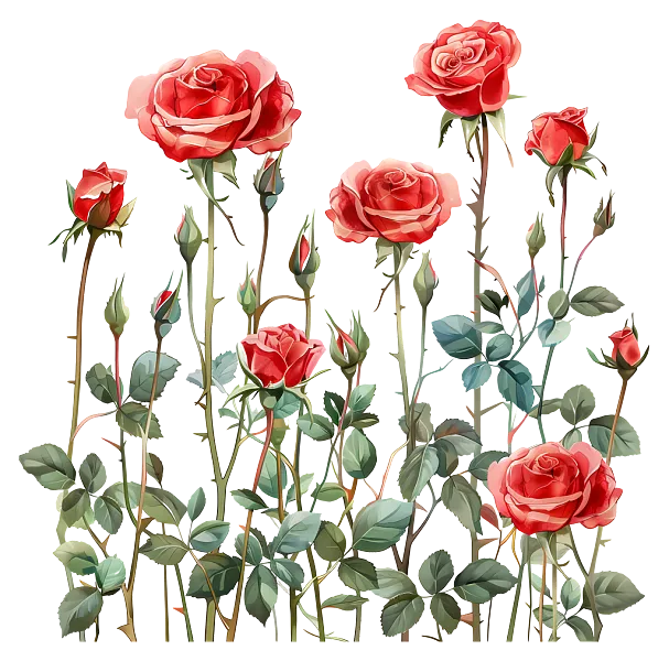 玫瑰花园玫瑰花园鲜花花卉-玫瑰领域充满活力的绿叶-图巨人