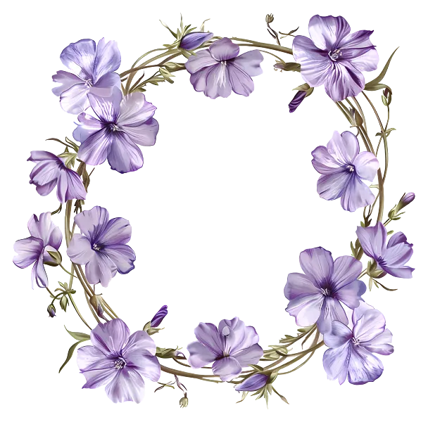 春天的花朵-黑色背景上的紫色花花环-图巨人