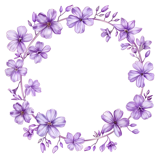 春天的花朵-黑色背景上的紫色花花环-图巨人
