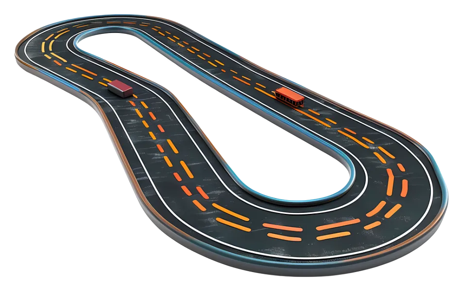 水平路公路直森林—橙色线森林中的长直公路-图巨人