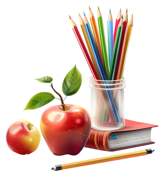 学校用品-教室桌子上的学校用品-图巨人