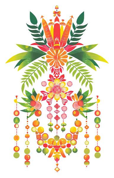 花艺设计-色彩鲜艳、大胆的抽象花卉画-图巨人