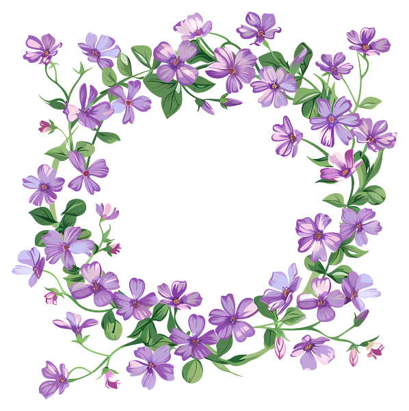春天的花朵-黑色背景上的紫色花环-图巨人