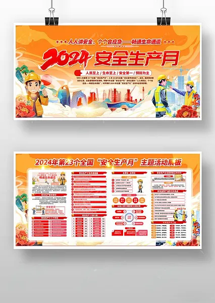2024年安全生产月主题活动宣传海报-图巨人