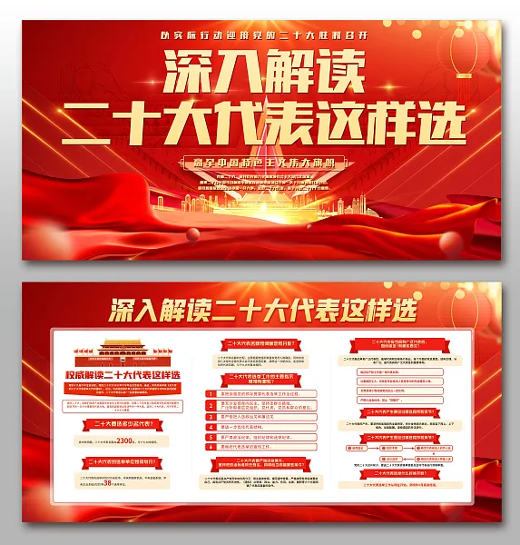 深入解读党建二十大展板-图巨人