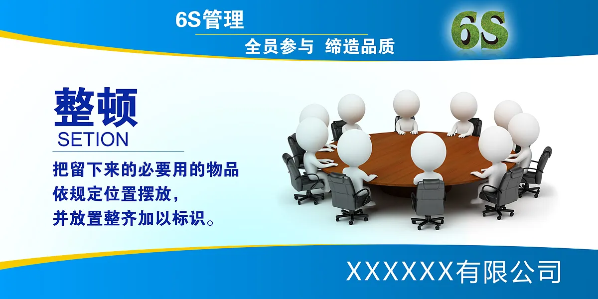 整顿企业6S管理宣传展板设计-图巨人