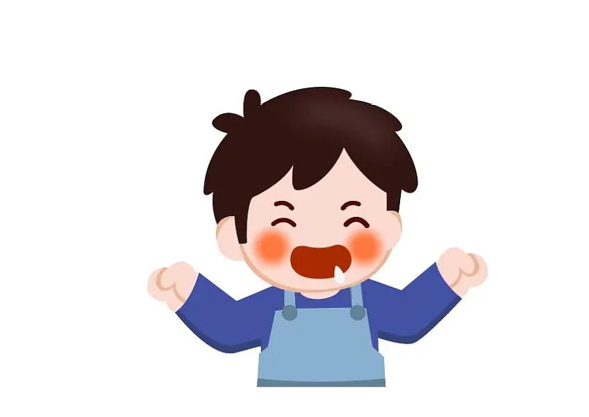 吃货小男孩可爱卡通形象-图巨人