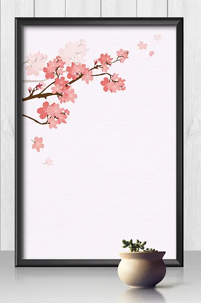 浪漫粉色桃花背景设计-图巨人