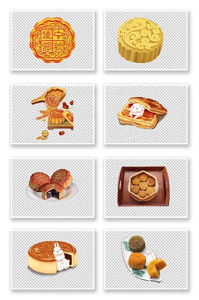 简约创意美味月饼元素设计-图巨人