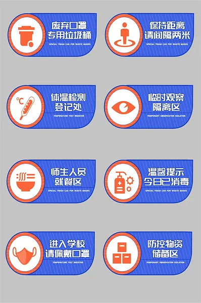 校园防疫门牌区域导视牌-图巨人