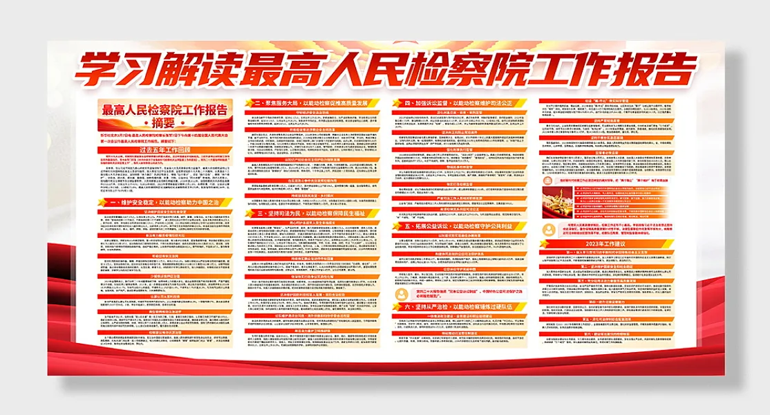 解读人民检察院工作报告展板-图巨人