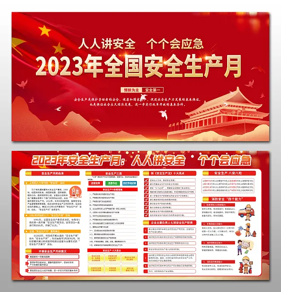 2023年安全生产月活动展板-图巨人