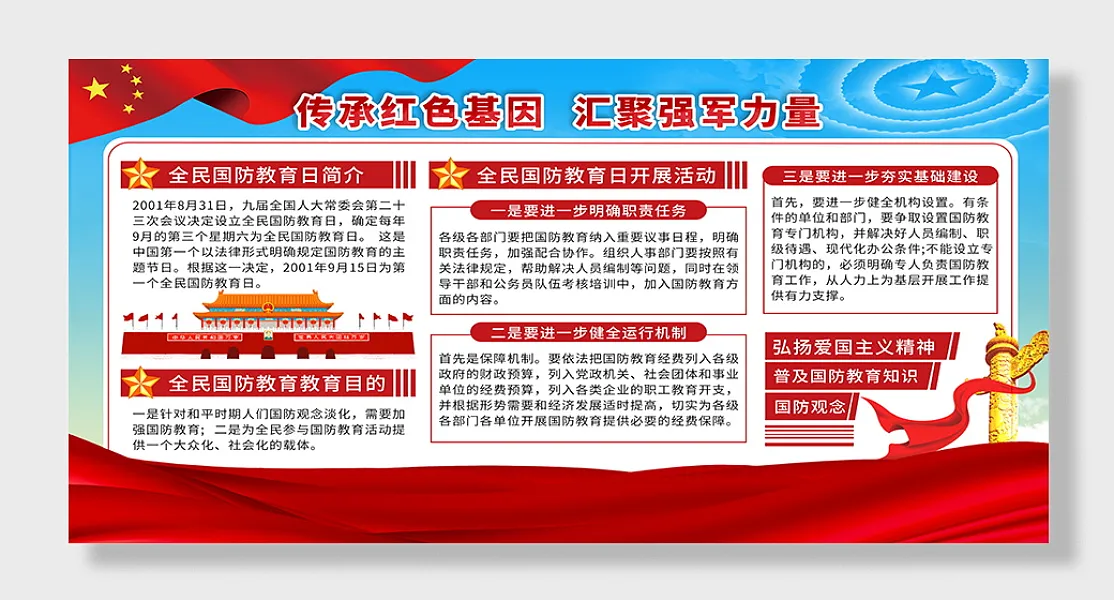 传承红色基因汇聚强军力量党建展板-图巨人