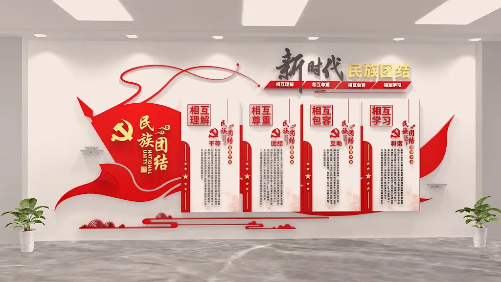 新时代民族团结文化墙-图巨人