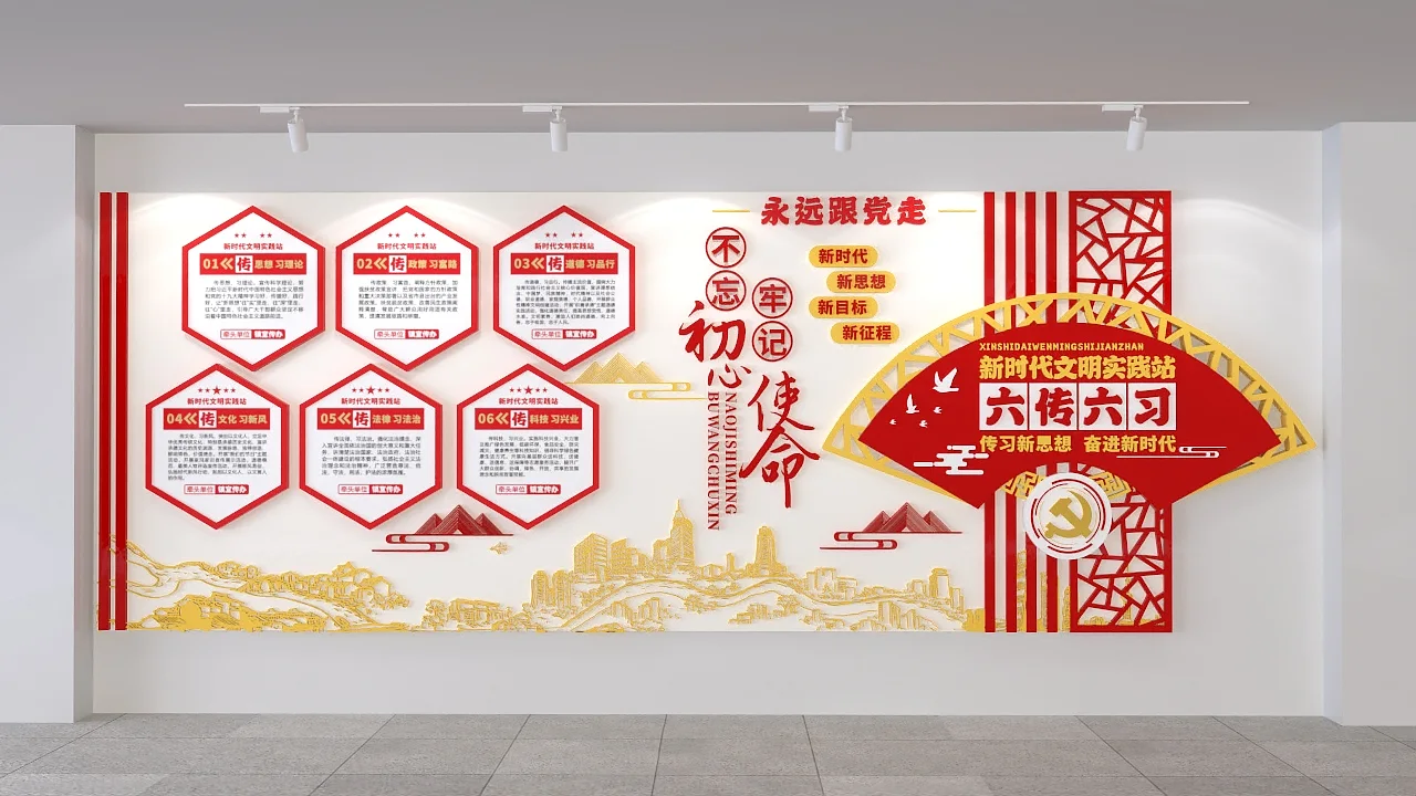 新时代文明实践站六传六习文化墙