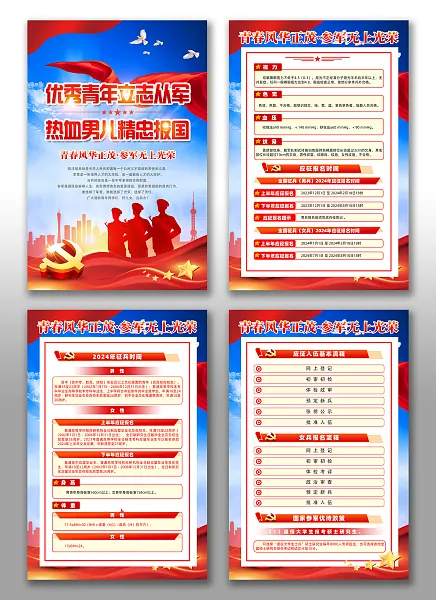 参军报国部队征兵军营标语党建海报挂画-图巨人