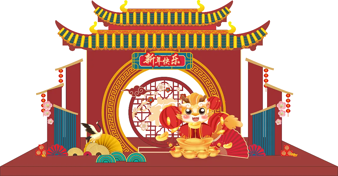中式新春贺岁龙年商场美陈-图巨人