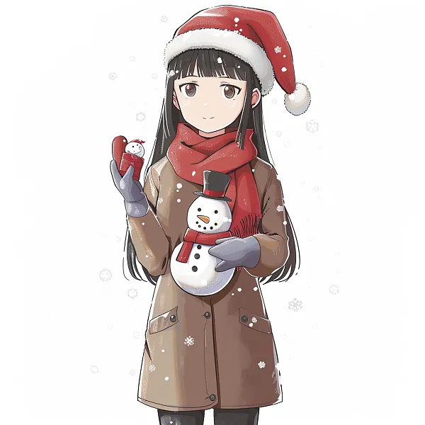 雪人节日卡通人物可爱插画圣诞-图巨人