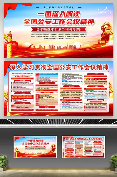 全国公安工作会议精神展板19-图巨人