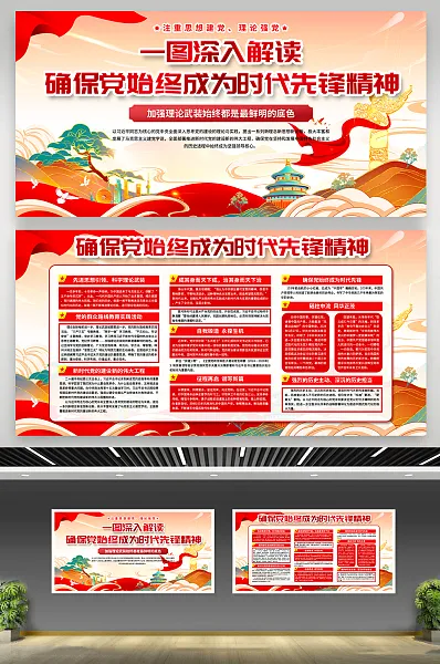 确保党始终成为时代先锋展板4-图巨人