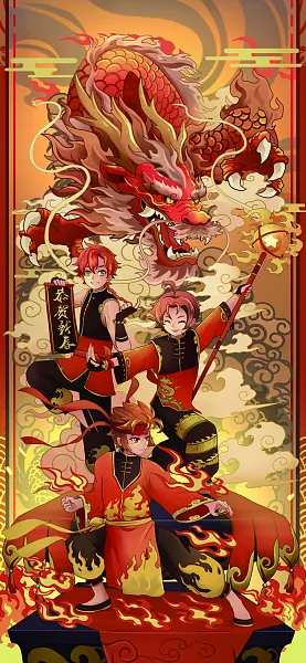 卡通手绘新年插画设计-图巨人