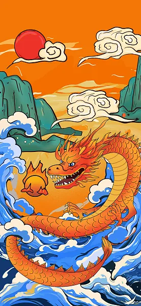 卡通手绘新年插画设计-图巨人