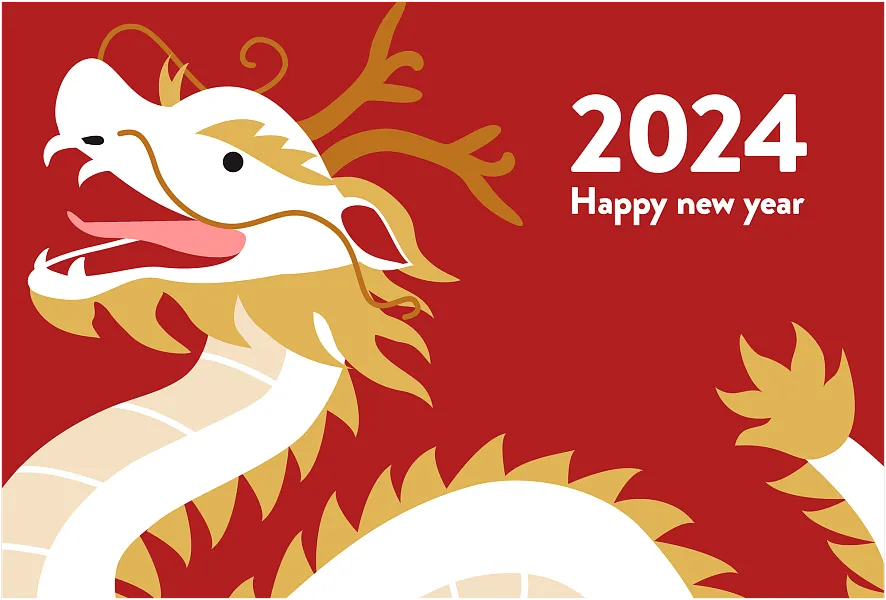 喜庆新年春节插画设计-图巨人