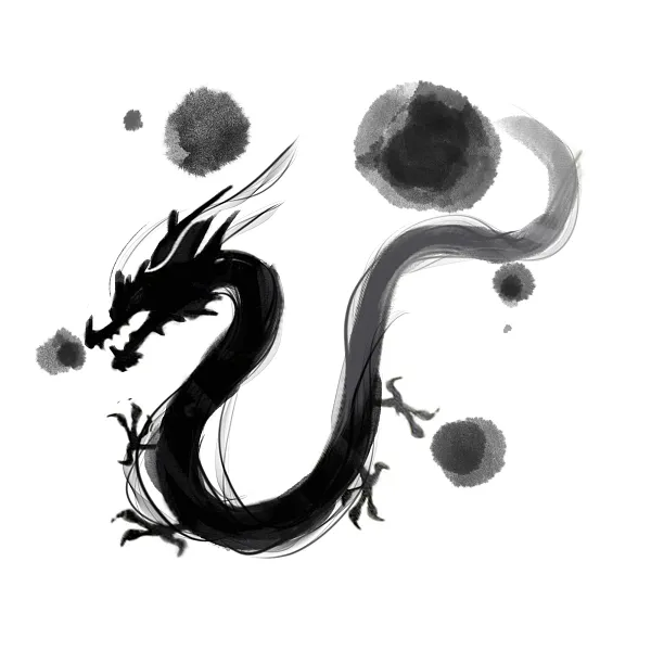 手绘龙年龙图案插画设计-图巨人
