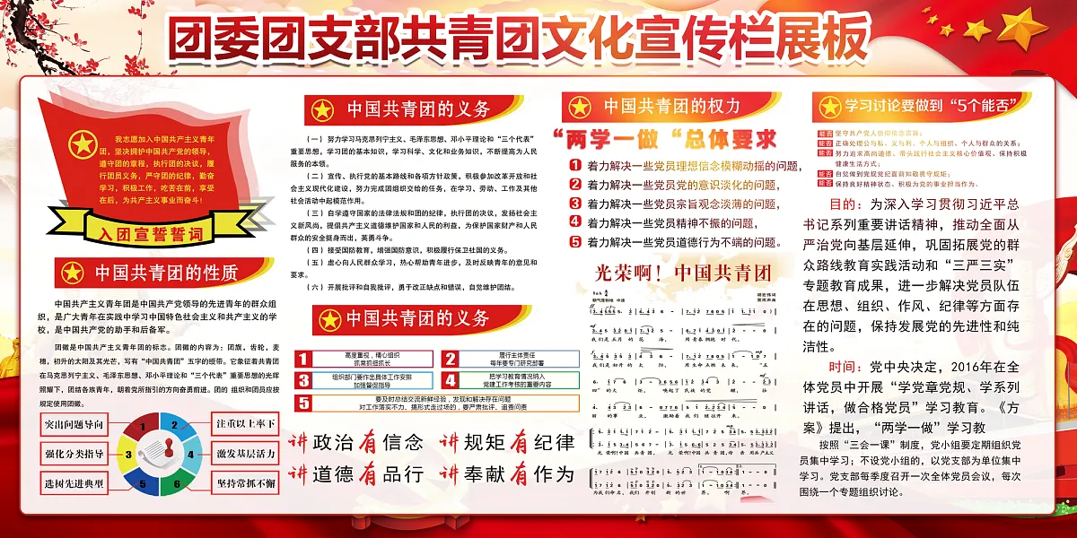 共青团委团支部党建宣传展板-图巨人