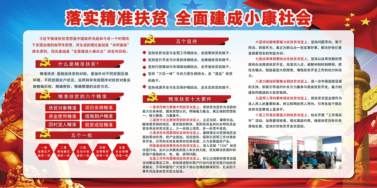 脱贫攻坚党建宣传展板-图巨人