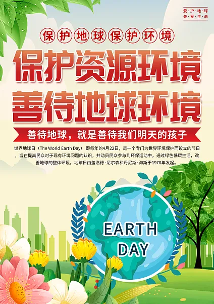 大气世界地球日科普宣传单页2-图巨人