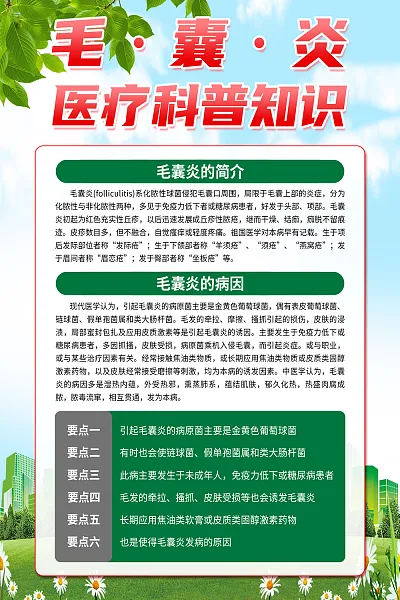 大气毛囊炎医疗宣传海报2-图巨人